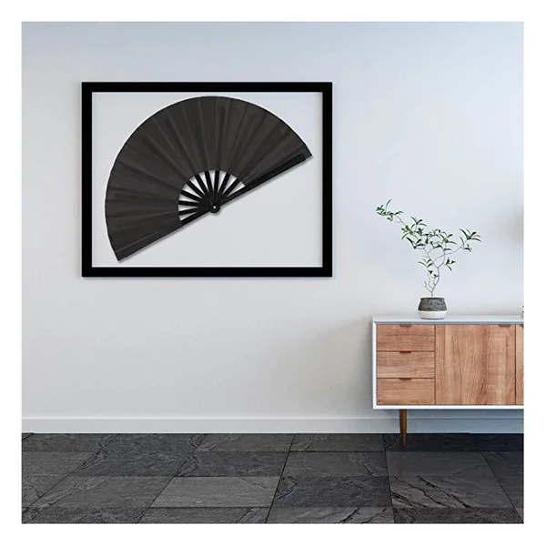 Großer Bambus-Handfächer personalisiert, schwarz, mit Hülle, Standarddesign 6