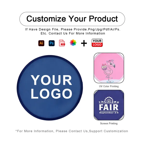 Frisbee-Handfächer personalisiert, Nylon rund, Taschenhülle, Design 3