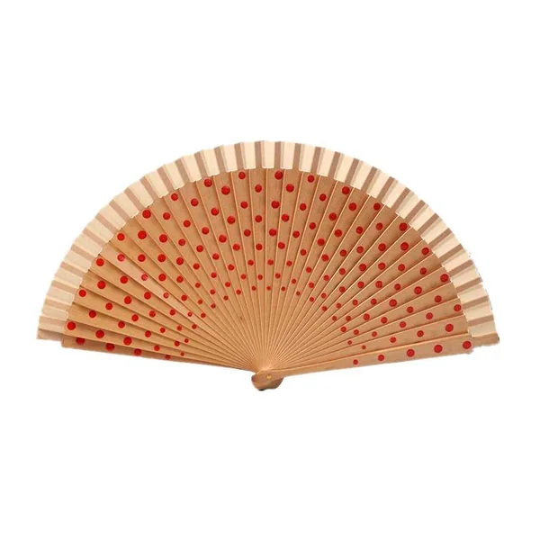 Bedruckter Holz-Handfächer personalisiert, Creme floral, Design 3