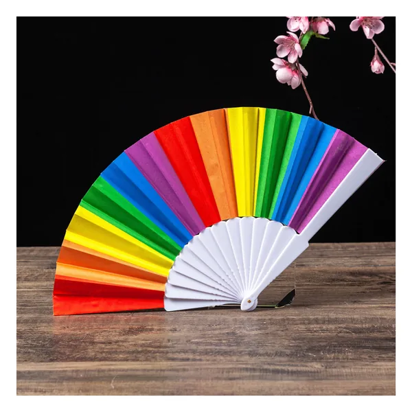 Kunststoff-Handfächer personalisiert 23 cm, 12 Unifarben, Standarddesign 5
