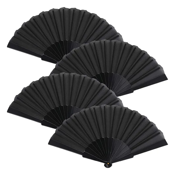Papier-Handfächer personalisiert 42 cm, schwarz, mit Beutel, Standarddesign 5