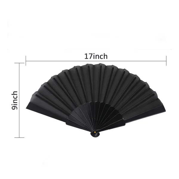Papier-Handfächer personalisiert 42 cm, schwarz, mit Beutel, Standarddesign 6
