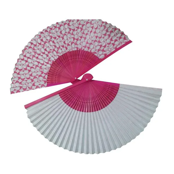 Papier-Handfächer personalisiert, beidseitiger Druck, Bambus, Design 4