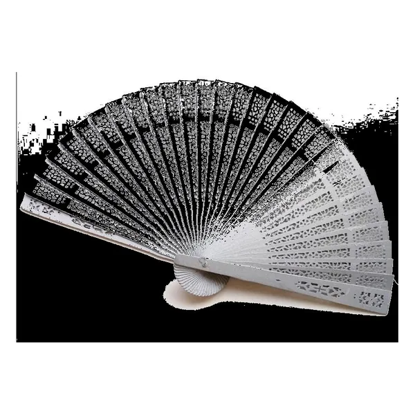 Sandelholz-Handfächer personalisiert, rosa durchbrochen, Design 3