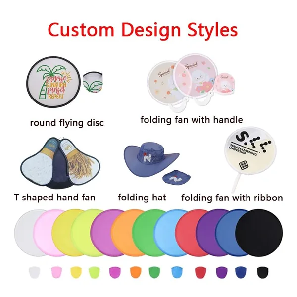 Faltbarer Scheiben-Handfächer personalisiert, Nylon, vollflächig bedruckt, Standarddesign 5
