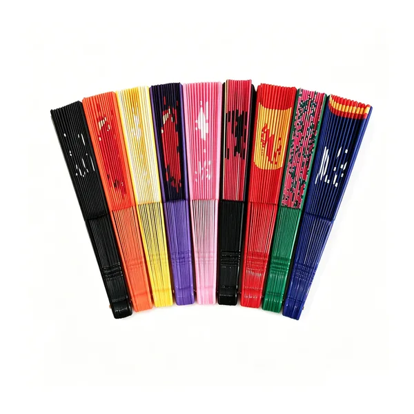 Schwarzer Handfächer personalisiert 42 cm, Bambusstreben, Eventformat, Standarddesign 5