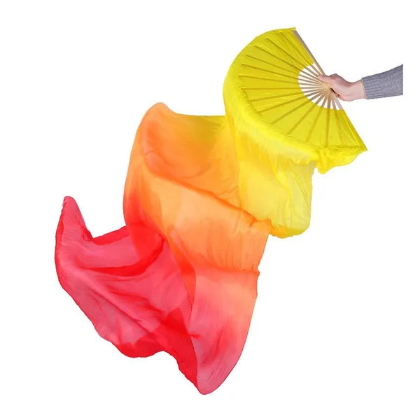 Seiden-Tanzfächer personalisiert, Regenbogenschleier, Design 2
