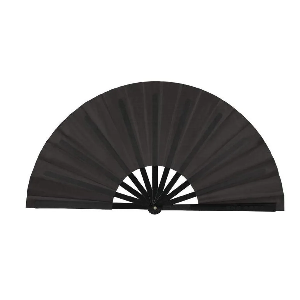 Unifarbener Handfächer personalisiert 33 cm, schwarz, bedruckt mit Ihrem Logo